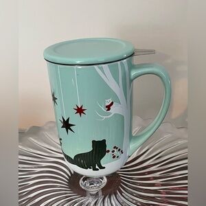 DAVIDS TEA Color Changing Mug Fox & Owl With A Lid & Tea Infuser.